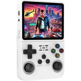 Resim R36S Retro El Video Oyun Konsolu, 3.5 inç IPS Ekran Video Oynatıcı 64g TF Kart 10.000+ Oyun Retro El Oyun Konsolu, Açık Kaynak Linux Sistemi ile (Beyaz) 