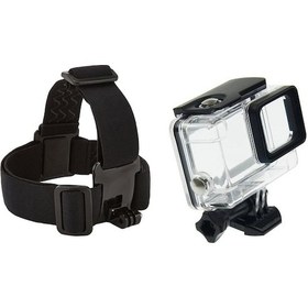 Resim Gopro Hero 7 White Su Geçirmez Kılıf 4 Parça Gp24 Kafa Bandı Seti 