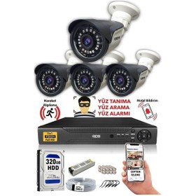 Resim 5mp Sony Lensli 4 Kameralı Fullhd Güvenlik Kamerası Sistemi - A1520 