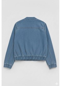 Resim Kadın Açık Mavi Bomber Denim Ceket Açık Mavi 