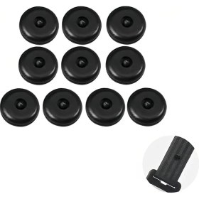 Resim FourForce AQDK1007 10'lu Set Emniyet Kemeri Durdurucu Siyah Sağlam ve Uzun Ömürlü Araç Kemeri Tokası Tutucu, Kaymaz Emniyet Kemeri Durdurucu, Kamyon, Evrensel Kemer Durdurucu Düğme, Otomobil, Suv 