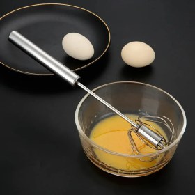 Resim Paslanmaz Çelik Manuel El Çırpıcısı | Yumurta, Krema, Sos Için Ideal El Tipi Manuel Mikser | Ergonomik Tasarım | Paslanmaz Malzeme 