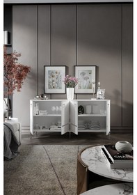 Resim ART KONSOL MDF MEBRAN KAPAK BEYAZ GÜMÜŞ 