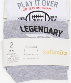 Resim Katamino Breeze Erkek Çocuk Boxer 2 Li Slogan Temalı Yazı Baskılı 1-13 Yaş, Karışık Renk-karışık Renk Çok Renkli 