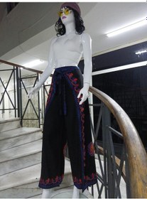 Resim Eren Style Otantik Nakış İşlemeli Harem Şalvar Bulmaca Pantolon 104 Cm -9315 Siyah 