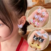 Resim 12 adet Hello Kitty Sanrio Ailesi Sevimli Karikatür Reçine Küpeler - 6 Çift Şık ve Modaya Uygun Bayan Kulak Süsleri, Sevdiklerinizin Doğum Günü İçin Parti Toplantıları için Hediye 