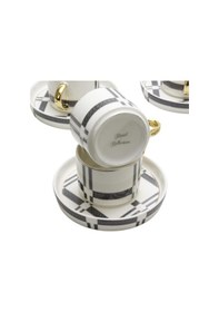 Resim Gönül Dayanıklı Porselen Desenli 6 Kişilik Fincan Takımı Gri Renk G3370 