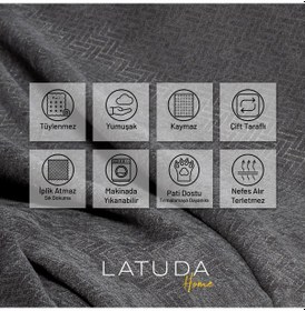 Resim Jakarlı Şönil Koltuk Örtüsü Çekyat Örtüsü Koltuk Şalı 110x175 2 Ad. Kaymaz Gri Gri 