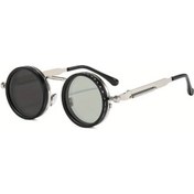 Resim Dashanshop Gümüş Renk Nd Filtreli Buhar Punk Döner Lensli Alaşım Çerçeve Gözlük Altın 