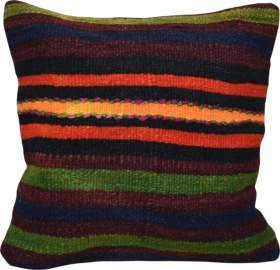 Resim Zehra Abla Halı Yeni El Dokuma Dekoratif Kilim Kırlent Yastık Kılıfı 6527 Çok Renkli 