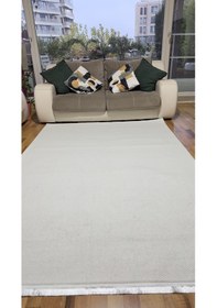 Resim Elvey Home Krem İskandinav Yumuşak Bukle Minimalist Tozumaz Salon Koridor Oturma Odası Özel Kesim Halı Yolluk Krem 