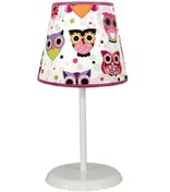 Resim ŞENAY AYDINLATMA Çocuk Odası Konik Kumaş Abajur-fuşya Baykuş 