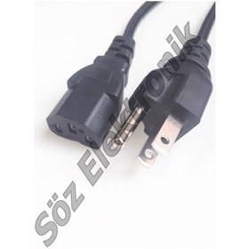 Resim Amerikan Power Kablo 3X0.75 1.8 Mt 1 Paket 5'Li 