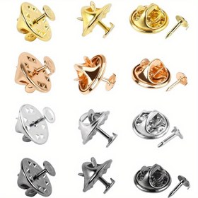 Resim 50'li Set Metal Kelebek Kavrama Klipsleri ve Takı Yapımı İçin Çivi Kitleri, Kravat Tırnakları, Broş Pimi, Rozet Yedekleri ve Aksesuarları 