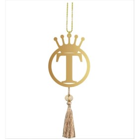 Resim Lizpo Decor Çift Taraflı Ayna T Yazılı Gold Ayna Pleksi Araba Dikiz Aynası Süsü 