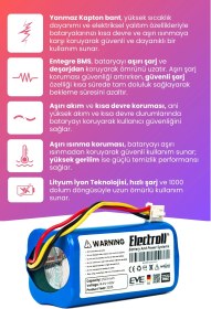 Resim Homend Alex Laser Pro+ 1283H Uyumlu Batarya (MAKSİMUM KAPASİTE) 3500mah Pil Robot Süpürge Bataryası 