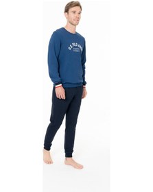 Resim U.S. Polo Assn. Erkek Lisanslı Kışlık Uzun Kol Pijama Takım 18943 Lacivert 