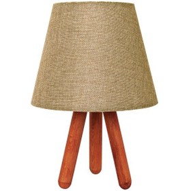 Resim Tripod Abajur Masa Lambası Kilim Kahverengi 