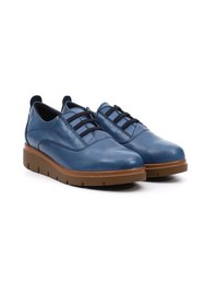 Resim Gönderi(R) Gönderi R Kadın Mavi Bağcıklı Dolgu Taban Hakiki Deri Ayakkabı Gdza134m0509 Mavi 