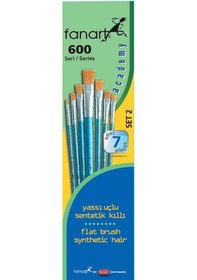 Resim Fanart Academy Seri 600 Yassı Uçlu Fırça Seti No 2 7Li 
