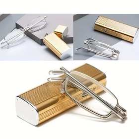 Resim Reçetesiz Gözlükler - Minimalist Modern Metalik Altın Çerçeveli, Hafif Günlük Kullanım için Erkek ve Kadınlar İçin, Resmi veya Gündelik Kıyafetler - Reçetesiz Optik Dekorasyon, Şık Tasarım, Moda Aksesuarı 