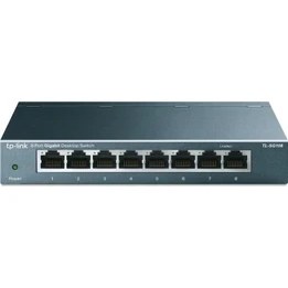Resim TP-Link TL-SG108 8 Port Gigabit Masaüstü Switch Çelik Kasa 