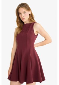 Resim Defacto Kayık Yaka Kolsuz Mini Elbise F2692ax25aubr210 Bordo 
