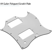 Resim Neevoyu Sg Stili Elektro Gitar İçin Pvc Koruyucu Paneller, İki Humbucker Alıcı Uyumlu, Beyaz Üç Katmanlı, Yenilenebilir Tamir Parçası 