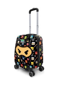 Resim Elatae Policarbon Kırılmaz Çocuk Valizi Siyah Ninja Desenli 
