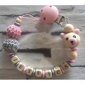 Resim Sahi Aksesuar İsimli Emzik Zinciri - Emzik Askısı - Bebek Hediyesi BEZ156 Mavi 