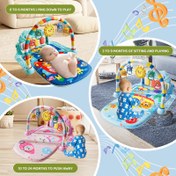 Resim Bebek Duyusal Aktivite Merkezi - 5 Çıkarılabilir Oyuncak & Ayarlanabilir Kemer - Etkileşimli Karın Zamanı Spor Salonu, Çok Renkli (Mavi/Yeşil/Pembe/Turuncu/Gri) - Motor Becerileri & Bilişsel Gelişim, 0-24 Ay için Öğrenme Hediyesi 