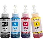 Resim Epson T664 4 Renk Muadil Seti EcoTank L350, L355, L360,L361,L365 Yazıcı Uyumlu 664 