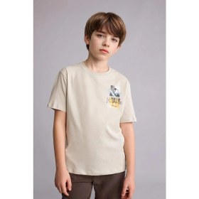 Resim DeFacto New Regular Fit Bisiklet Yaka Baskılı Kısa Kollu Tişört Erkek Çocuk H4329A826HS 