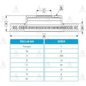 Resim Fren Diski Pıckup 86-98 D-21 / 98-06 D-22 / Ön Havalı 250-6 4020601g03 