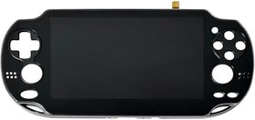 Resim Siyah LCD Ekran Dokunmatik Ekran Digitizer Cam Meclisi Çerçeve Değiştirme Playstation PS Vita PSV 1000 1001 PCH-1001 PCH-1101 için 