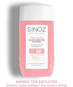 Resim Sinoz Pink Touch Yüksek Koruyucu Ton Eşitleyici Pembe Yüz Güneş Kremi SPF50+ 50 ML 
