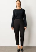 Resim Ekol Kadın Büyük Beden Beli Lastikli Aksesuar Detaylı Pantolon 1043 Siyah Siyah 
