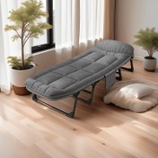 Resim 1 Adet Katlanır Yatak Sandalye, Toptan Fiyat! Günün Özel Teklifi! Katlanabilir Balkon & Ev Kullanımı İçin Tek Kişilik Ofis Şezlongu, Kamp, Seyahat, Plaj Tatili ve Aktiviteler için Taşınabilir Dinlenme Koltuğu 
