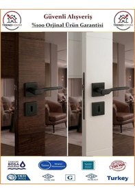 Resim Çelebi Sedir Rozetli İç Kapı Kolu - Mat Siyah - Oda 