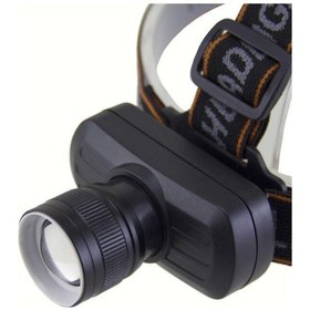 Resim Usin Şarjlı 3 Mod Çok Işık Orta Seviye Işık Flaşörlü Zoomlu Avcı Balıkçı Kamp Kafa Feneri Kafa Lambası Siyah 