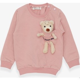 Resim Breeze Kız Çocuk Sweatshirt Ayıcık Aksesuarlı 1.5-5 Yaş, Somon (556838394) Çok Renkli 