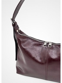 Resim Lovelystore Yumuşak Deri Orta Boy Kadın Hem Omuz Hem Çapraz Çanta 35x24 Acı Kahverengi 