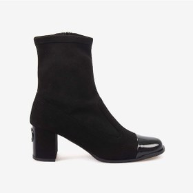 Resim Mocassini Kadın Bot 9209-21 Siyah Rugan-siyah Strech 