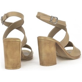 Resim Ziya, Kadın Hakiki Deri Topuklu Sandalet 1411020z1708 Bej 1411020z1708 340 Bej 