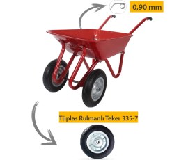 Resim Kanat Plus Iki Tekerlekli Tüplas Rulmanlı Teker Demonte El Arabası 0.90 mm Sac 