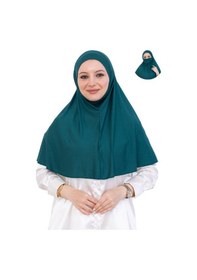 Resim Modish Group Hazır Başörtüsü Pratik İslami Giyim Penye Peçeli Türban Namaz İçin Yumuşak Eşarp Zümrüt 