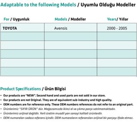 Resim ALPHA AUTO PART Toyota Avensis için Kontak Şaft Kilit Mili No:1032 
