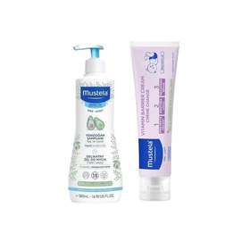 Resim Mustela Yenidoğan Şampuanı 500 ml + Mustela Vitamin Bariyer 1.2.3 Pişik Kremi 100 ml 