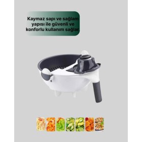 Resim Pileli Store Döner Mekanizmalı Sebze Doğrayıcı Hazneli Rende 