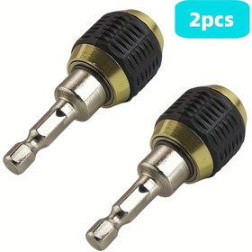Resim 2 adet Hızlı Değiştirilebilir Altıgen Sap Matkap Ucu Adaptörü - 1/4 "Uygunluk, Güç Gerektirmez, Kolay Ev İyileştirme Projeleri için Siyah ve Altın Tasarımıyla Dayanıklı Metal Yapı, Manuel Delme | Altıgen Sap Adaptörü | Dayanıklı Metal İnşaat 